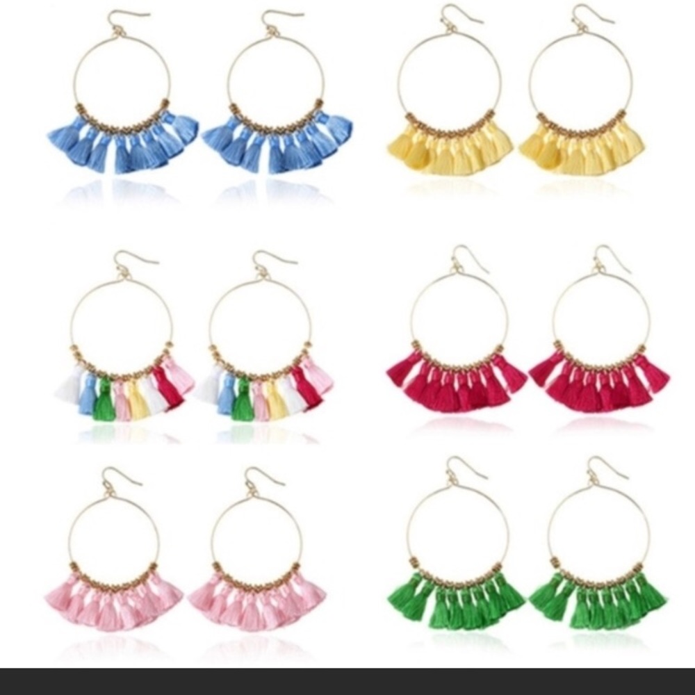 Hoop Tassel Earrings